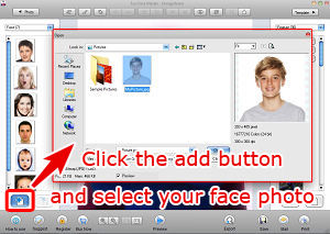 Add your own face photo