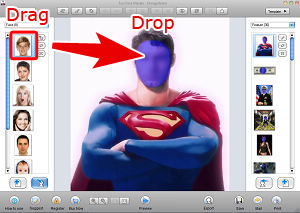 Drag and Drop your face photo to funny template